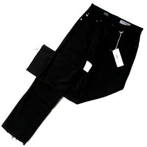 NWT AG Adriano Goldschmied Rhett 1 Year Super Black High Waist Straight Crop 25